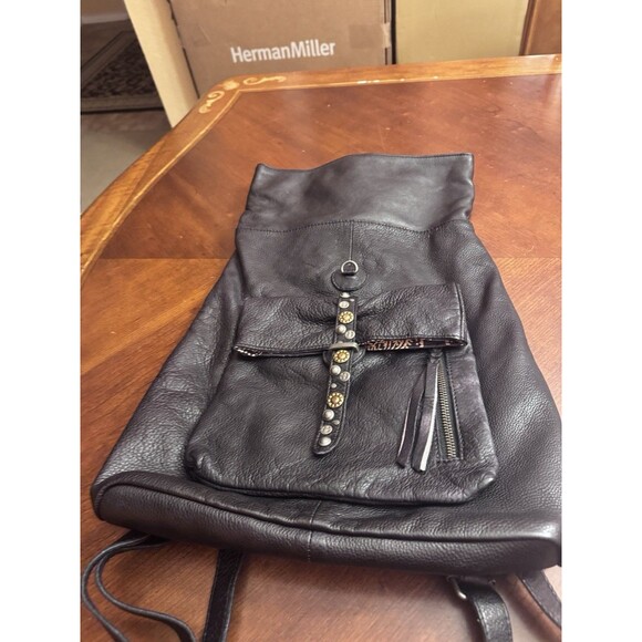Free People  Backpack in Black Leather main image 7